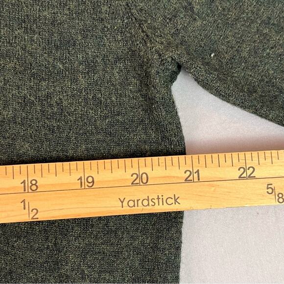 ORVIS Green Merino Wool 1/4 Zip Sweater Mens Large Pullover Mock Neck Classic - Picture 8 of 9